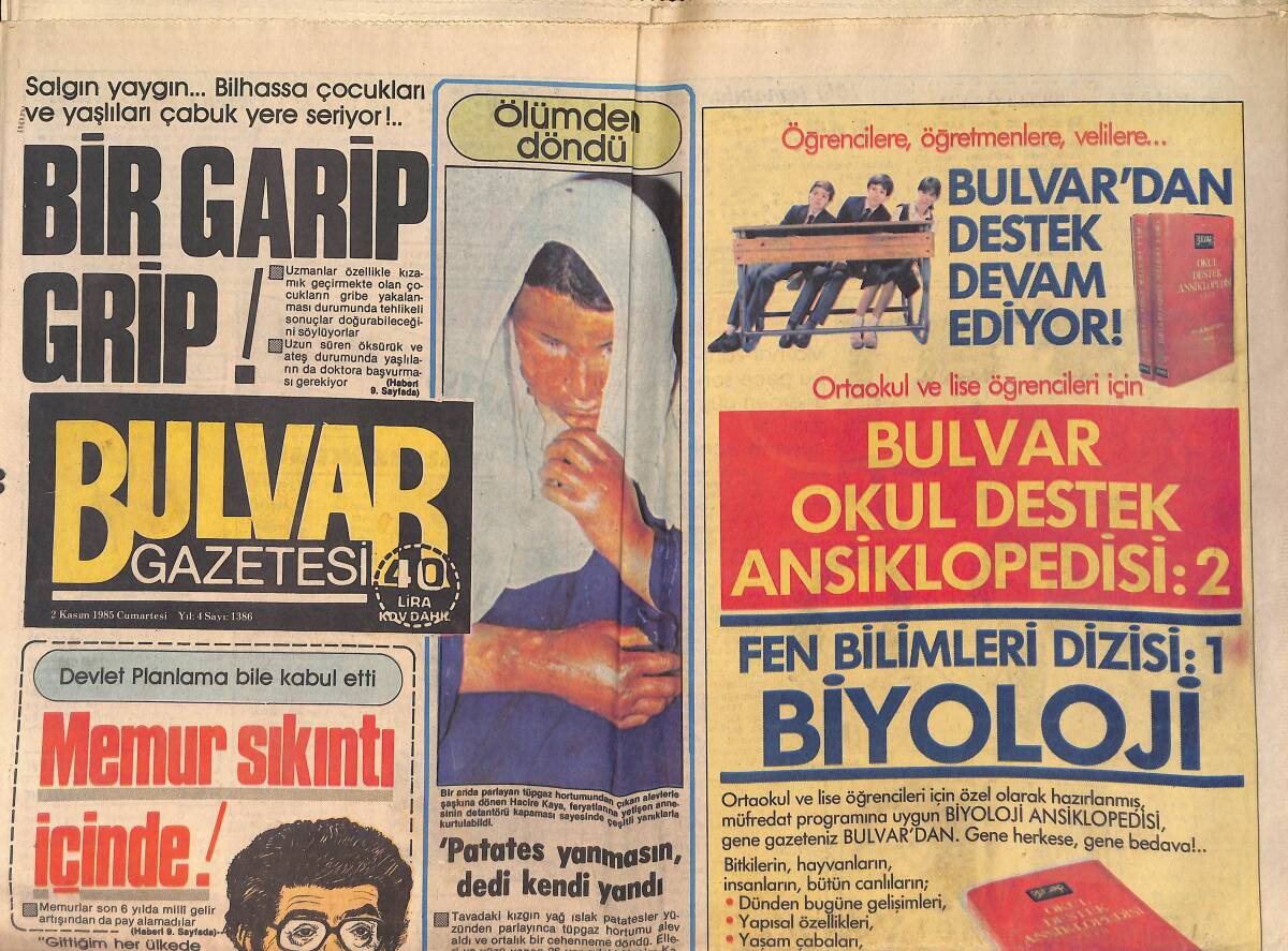 Bulvar Gazetesi 2 Kasım 1985 - Sibel Can ''Yaşım Küçük Güzelim Ve Önüm Açık'' GZ159243 - 1