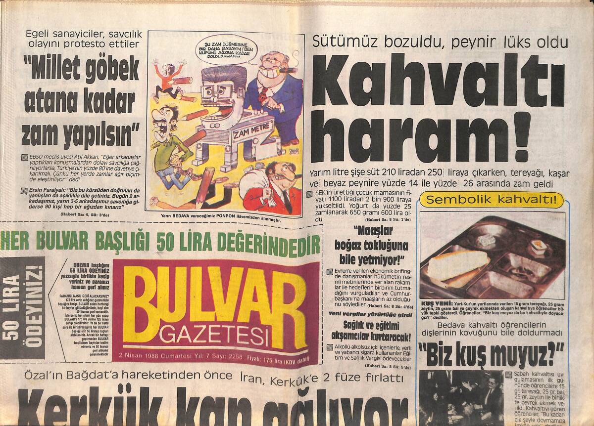 Bulvar Gazetesi 2 Nisan 1988 - Alain Delon'un Yeni Sevgilisi - He-Man Çizgi Roman GZ159200 - 1