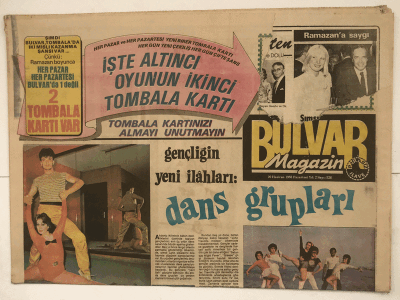 Bulvar Gazetesi 20 Haziran 1983 Magazin Eki - Dans Grupları GZ5419 - 1