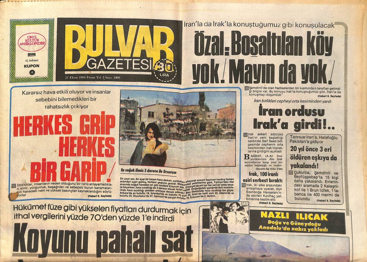 Bulvar Gazetesi 21 Ekim 1984 - Emel Sayın Şeyh'e Band Yolladı ! GZ159384 - 1