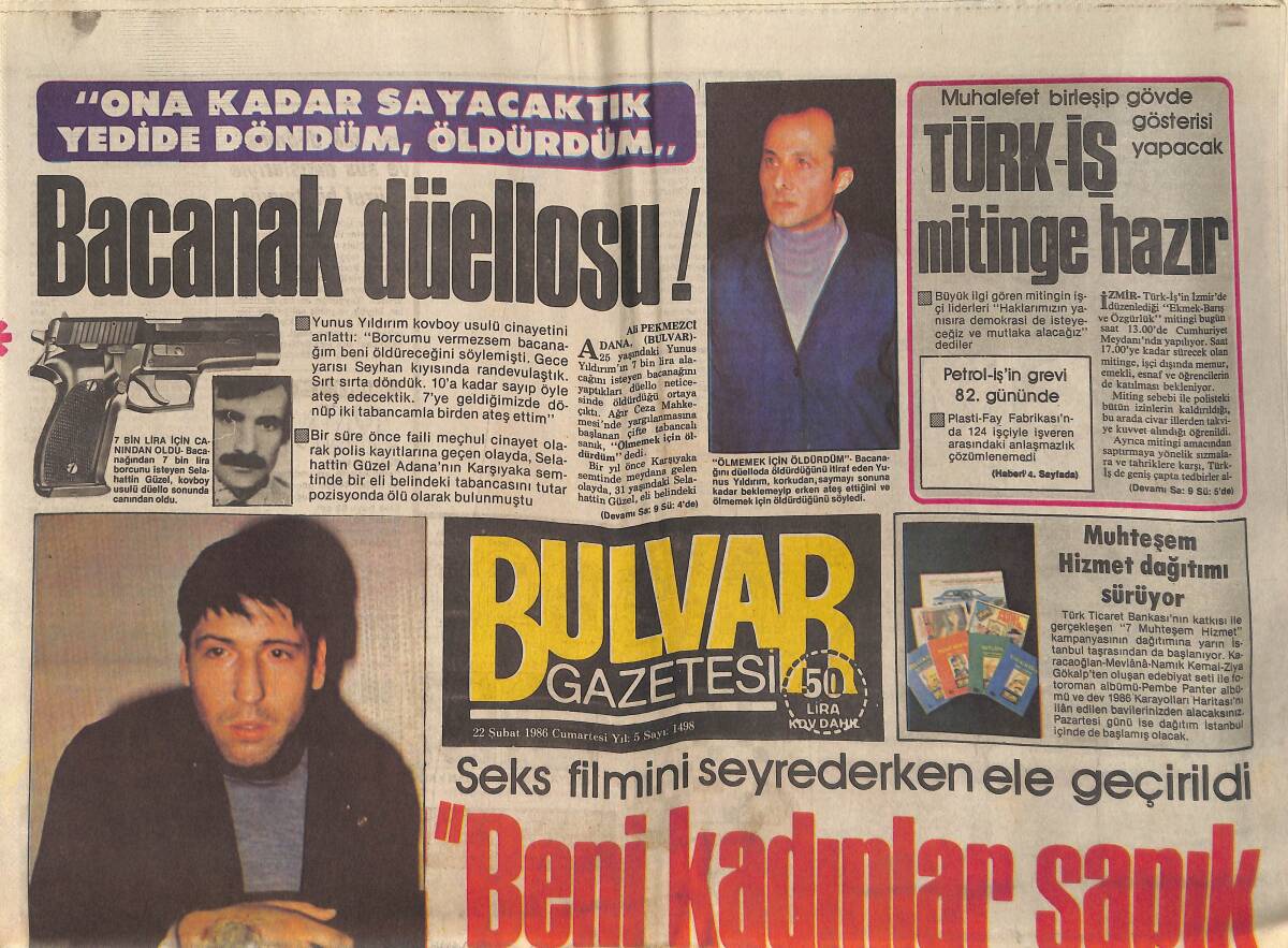 Bulvar Gazetesi 22 Şubat 1986 - Neşe Aksoy , ''Hep Çıplaktım.Bir Elbise Giydim , Başıma Gelmedik Kalmadı '' diyor GZ159250 - 1