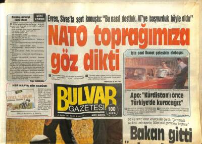 Bulvar Gazetesi 23 Haziran 1987 - NATO Toprağımıza Göz Dikti GZ62008 - 2