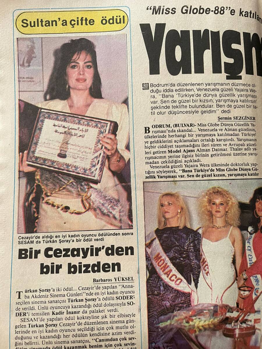 Bulvar Gazetesi 23 Haziran 1988 - Tanju, Avrupa'nın Yeni Kralı - Esra Sümer Milli Manken - Türkan Şoray Sultana Çifte Ödül GZ149377 - 2