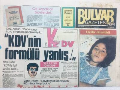 Bulvar Gazetesi 23 Ocak 1985 - KDVnin Formülü Yanlış GZ42081 - 1