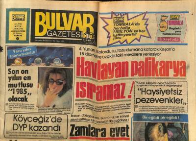 Bulvar Gazetesi 24 Aralık 1984 - Emel Sayının Bir Toplu İğnelik Ayıbı Varmış ! GZ77096 - 1