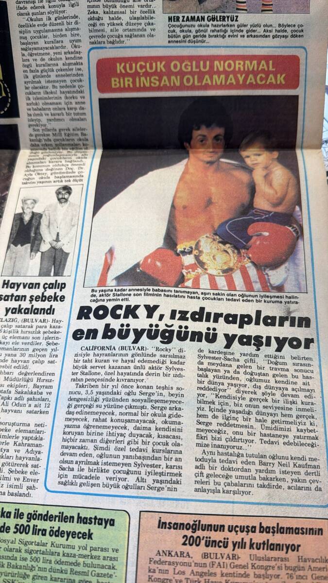 Bulvar Gazetesi 24 Eylül 1983 - Rocky , Izdırapların En Büyüğünü Yaşıyor - Muhammet Kaşıkçı Debbie'yi Seviyor GZ159204 - 2