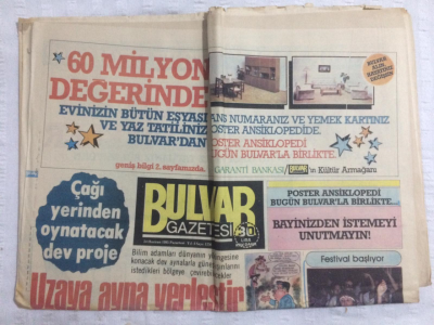 Bulvar Gazetesi 24 Haziran 1985 - Ahu Tuğba Benim Nerem Güzel - GZ17620 - 1
