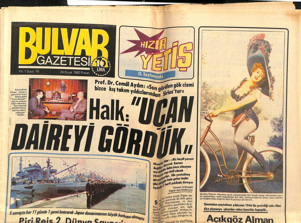 Bulvar Gazetesi 24 Ocak 1982 - İstanbul Okullarında Bit Korkusu Başladı - Piri Reis 2. Dünya Savaşı'nın Unutulmaz Denizaltısı İdi GZ147696 - 1