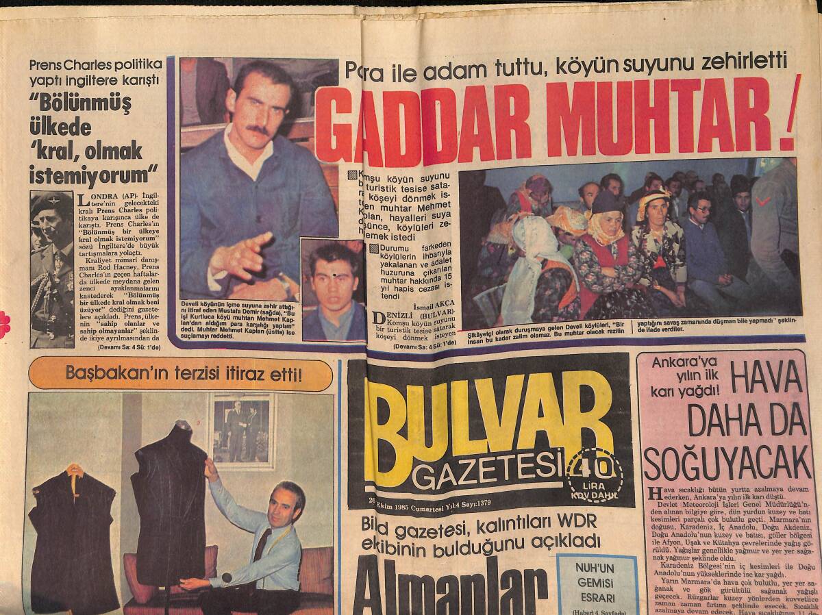 Bulvar Gazetesi 26 Ekim 1985 - Bahar Öztan'ın Yazarlığı Tuttu ! - TÜBİTAK Uzay Araştırma Komitesi Kurdu GZ159217 - 1