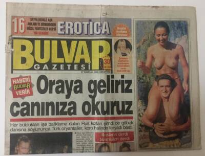 Bulvar Gazetesi 27 Haziran 1998 - 1998 Yılı Hülya Avşara Pek Uğurlu Gelmedi GZ26818 - 1