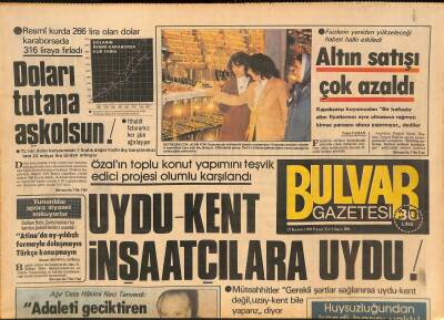 Bulvar Gazetesi 27 Kasım 1983 - Bitlis Tütünü Dünyaya Açılıyor - Uydu-Kent İnşaatçılara Uydu GZ126566 - 1