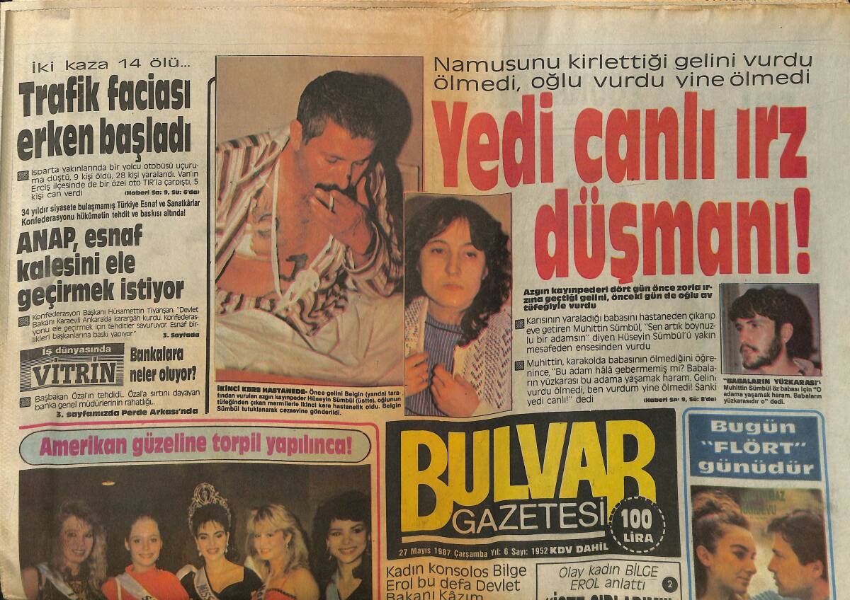Bulvar Gazetesi 27 Mayıs 1987 - Hülya Avşar'da Siyasi Oldu - ANAP , Esnaf Kalesini Ele Geçirmek İstiyor GZ159270 - 1