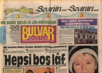 Bulvar Gazetesi 27 Ocak 1988 - Cüneyt Arkının Başı Dertte GZ89030 - 1