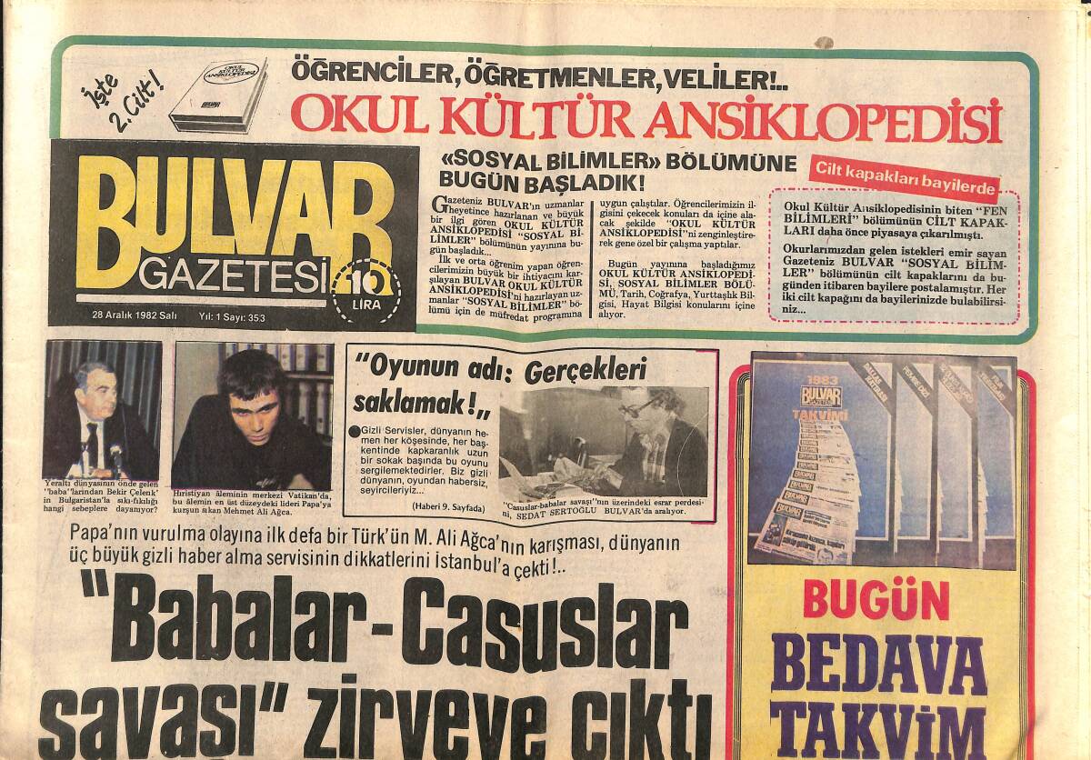 Bulvar Gazetesi 28 Aralık 1982 - Keban Barajı Gölü'nde Su Kaçağı Azaltıldı GZ147704 - 1
