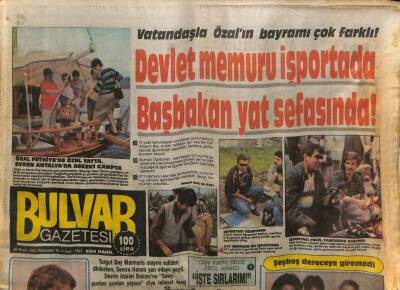 Bulvar Gazetesi 28 Mayıs 1987 - Devlet Memuru İşportada Başbakan Yat Sefasında ! GZ70268 - 2