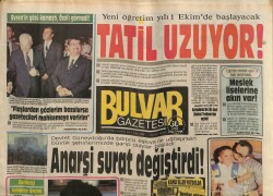 Bulvar Gazetesi 3 Eylül 1986 - Anarşi Sürat Değiştirdi GZ62566 - 1