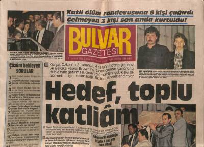 Bulvar Gazetesi 3 Haziran 1988 - Menderes Hastayken Asıldı!.. GZ81497 - 1