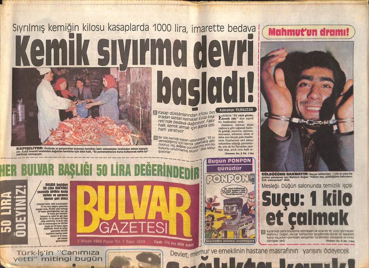 Bulvar Gazetesi 3 Nisan 1988 - Esra Sümer : ''Hayatım Podyumlarda Geçecek'' GZ159240 - 1