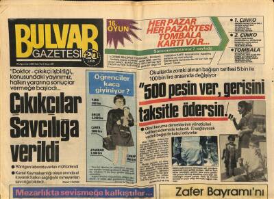 Bulvar Gazetesi 30 Ağustos 1983 - Çıkıkçılar Savcılığa Verildi GZ62597 - 1