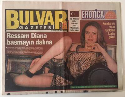 Bulvar Gazetesi 30 Ağustos 1998 - Ressam Diana Basmayın Dalına GZ26731 - 1