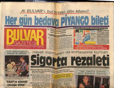 Bulvar Gazetesi 30 Eylül 1988 - Ahu Tuğba - Cüneyt Arkın Film Setinde GZ61377 - 1