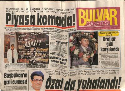 Bulvar Gazetesi 30 Nisan 1988 - Semra Özal Singapurda Ayın Kadını ! GZ70234 - 2