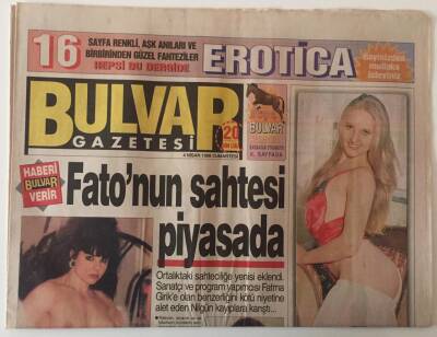 Bulvar Gazetesi 4 Nisan 1998 - 50nci Programını Basın Mensupları Ve Sanatçılarla Kutlayan Beyaz Kendisini Küflü Kaşara Benzetti , Meltem Cumbulun Aşk Trafiği GZ26722 - 1