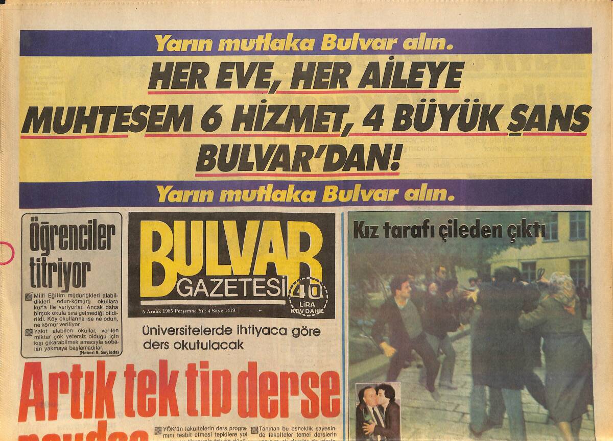 Bulvar Gazetesi 5 Aralık 1985 -Samime Sanay Ve Erol Evgin Sizlerle-Avukat,Serpil Çakmaklı'yla İlgili Delilleri Mahkemenin Kabul Etmediğini İleri Sürdü GZ157796 - 1