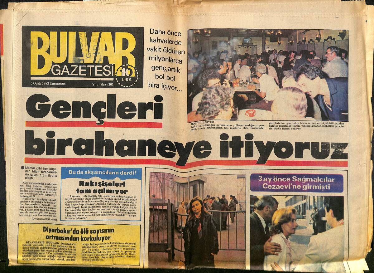 Bulvar Gazetesi 5 Ocak 1983 - Gazeteci Nazlı Ilıcak Bugün Tahliye Oluyor - Bakanlar Kurulu , Dizel Motorlu Araç İmaline İzin Verdi GZ150731 - 1