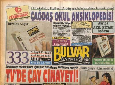 Bulvar Gazetesi 6 Kasım 1987 - Türkan Şorayın Nikahlı Son 4 Yılı GZ99161 - 1