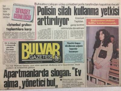 Bulvar Gazetesi 6 Mayıs 1983 - Polisin Silah Kullanma Yetkisi Arttırılıyor GZ34910 - 1