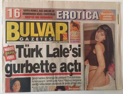 Bulvar Gazetesi 7 Mart 1998 - Oryanteller Kraliçesi Yarışmasının Finalisti Gizem Sultan Mutluluktan Havalara Uçuyor GZ26702 - 1
