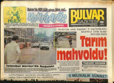 Bulvar Gazetesi 7 Temmuz 1987 - Tarım Mahvoldu ! GZ62006 - 2