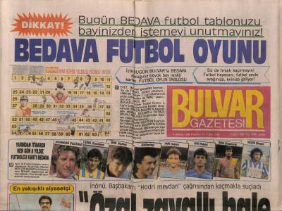 Bulvar Gazetesi 8 Ağustos 1988 - Kadir İnanır, Milletvekili Olacağım GZ89028 - 1