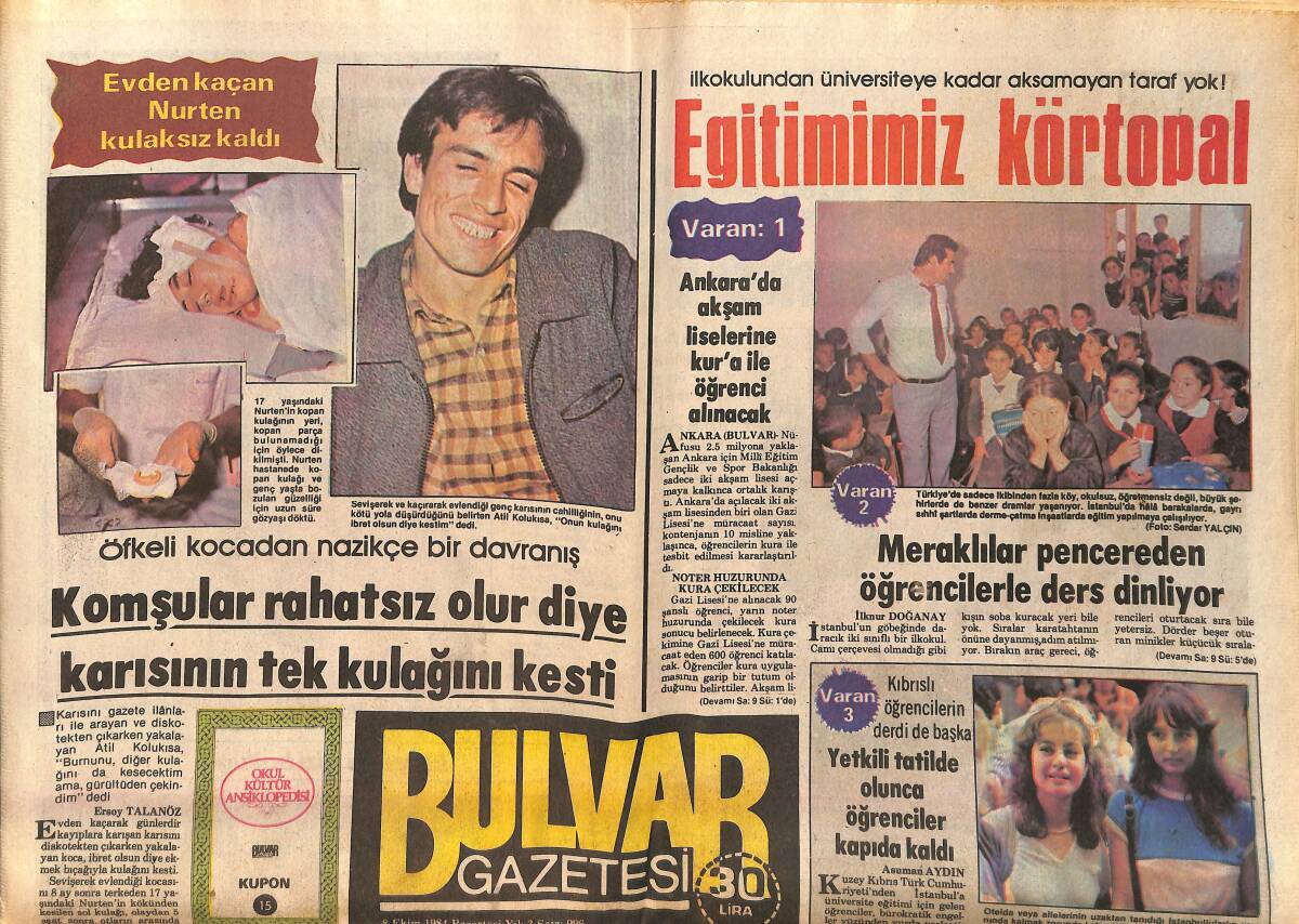 Bulvar Gazetesi 8 Ekim 1984 - Muppet Show Siyasete Atıldı - Güngör Bayrak Yolunda GZ159394 - 1