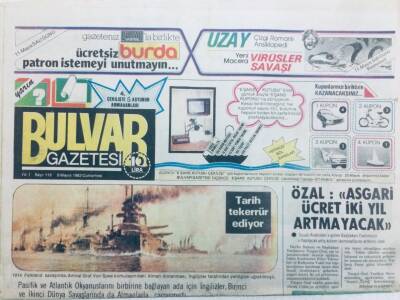 Bulvar Gazetesi 8 Mayıs 1982 - Turgut ÖzalAsgari Ücret İki Yıl Artmayacak GZ41015 - 1