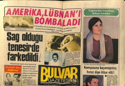 Bulvar Gazetesi 9 Eylül 1983 - Amerika , Lübnanı Bombaladı GZ60692 - 1