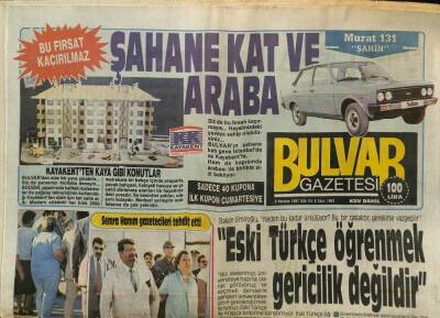 Bulvar Gazetesi 9 Haziran 1987 - Özal Havada Tehlike Atlattı ! GZ62015 - 1
