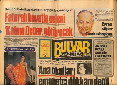 Bulvar Gazetesi 9 Kasım 1984 - Perihan Savaş İbrahim Tatlısesi Asla Affetmem ! GZ77085 - 1