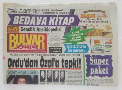 Bulvar Gazetesi 9 Mayıs 1988 - Ordudan Özala Tepki - GZ45860 - 2