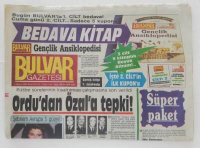 Bulvar Gazetesi 9 Mayıs 1988 - Ordudan Özala Tepki - GZ45860 - 1