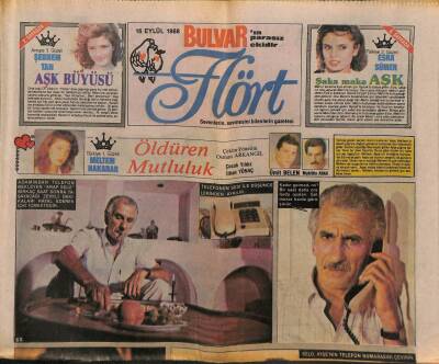 Bulvar Gazetesi Flört Eki 16 Eylül 1988 - Şaka Maka Aşk Fotoromanı * Metin Susup - Yaprak Gençalp - Mustafa Koç GZ94260 - 1
