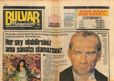 Bulvar Gazetesi Magazin Eki 10 Kasım 1983 - Safiye Aylanın İpek Gibi Sesi Çankaya Köşkünün , Dolmabahçe Sarayının Salonlarında Çok Çınlamıştır GZ94133 - 1