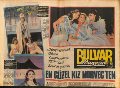 Bulvar Gazetesi Magazin Eki 16 Eylül 1983 - Dünya Gençlik Güzeli Yarışmasının 13.sü Seulde Yapıldı GZ94188 - 1