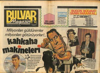 Bulvar Gazetesi Magazin Eki 28 Ekim 1983 - Salak Tipiyle Sevilen Kemal Sunal Film Başına 7 Milyon Alıyor GZ94063 - 1