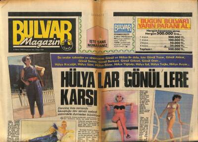 Bulvar Gazetesi Magazin Eki 31 Ekim 1983 - Hülyalar Gönüllere Karşı * Hülya Süer - Gönül Akkor - Gönül Yazar - Hülya Yiğitalp GZ94060 - 1