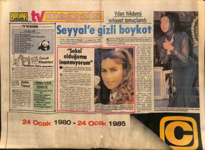 Bulvar Gazetesi Tv Magazin Eki 24 Ocak 1985 - Seyyal Tanere Gizli Boykot GZ81374 - 1