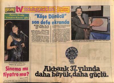 Bulvar Gazetesi Tv Magazin Eki 30 Ocak 1985 - Ayşen Gruda Kararsız Kasım Gibi GZ81378 - 1