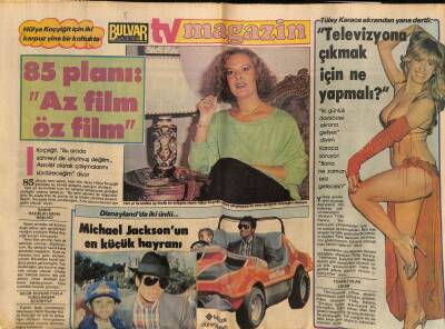 Bulvar Gazetesi Tv Magazin Eki 8 Ocak 1985 - Hülya Koçyiğit 85 Planı Az Film , Öz Film GZ81383 - 1