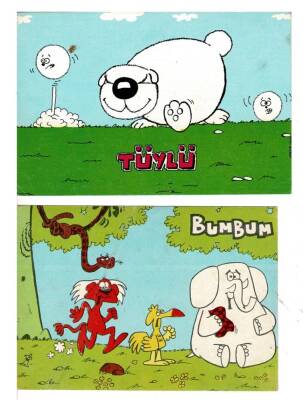 Bum Bum ve Tüylü 2 Adet Tematik Kartpostal KRT7822 - 1